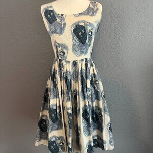 VINTAGE SARSPARILLY ALICE IN WONDERLAND BAD WOLF PIN-UP DRESS Made Australia XS